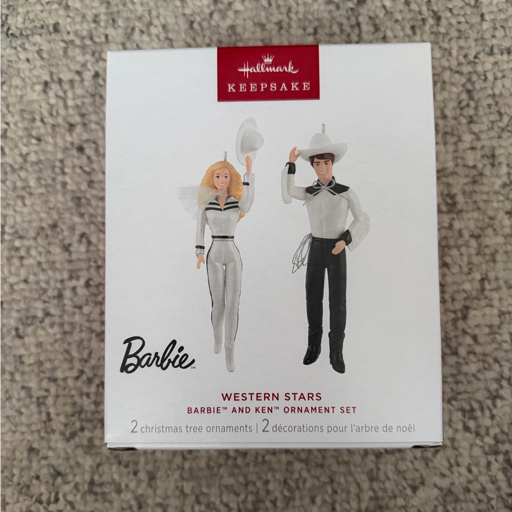 Hallmark Barbie and Ken Western Stars Ornament Set NIB